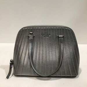 NEW!! Women’s Kate Spade Elegant Silver Leather Small Dome Satchel Bag